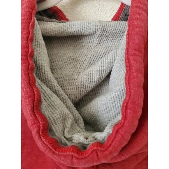 VTG Y2K Abercrombie‎ Fitch Red Hoodie Sweatshirt Size L Puffy Logo Spellout - Picture 6 of 9